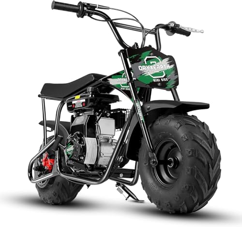 Oryxearth Dirt Bike Kinder 105CC 4-Takt Benzin Offroad Mini Dirt Bike Pit Bike mit Automatikgetriebe, Seilzugstarter und DIY-Aufklebern, ab 13 Jahre,Grün von Oryxearth