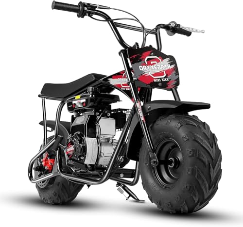 Oryxearth Dirt Bike Kinder 105CC 4-Takt Benzin Offroad Mini Dirt Bike Pit Bike mit Automatikgetriebe, Seilzugstarter und DIY-Aufklebern, ab 13 Jahre,Rot von Oryxearth