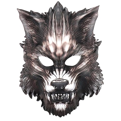 3D Wolf Maske Maske Halloween Party Kostüm Cosplay Maske Für Erwachsene Mann Frauen Gruselige Halbe Gesichtsmaske Geschenke Wolf Kopf Maske von Osdhezcn