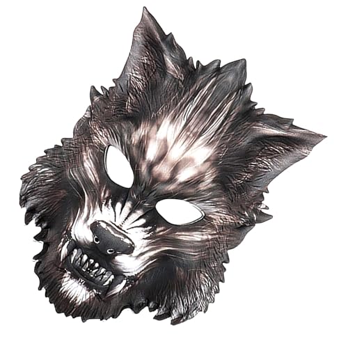 Osdhezcn 3D Wolf Maske Maske Halloween Party Kostüm Cosplays Maske für Erwachsene Mann Frauen Gruselige Tier Halbgesichtsmaske Geschenke 3D Wolf Maske von Osdhezcn