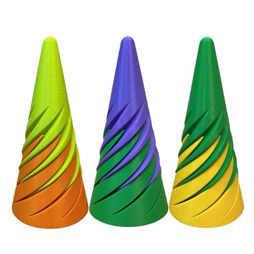 Impossible Pyramid Passthrough Sculpture | 3D Rotating Cone Fingertip Printed Toys | Cone Fidget Toy,3D Printed Combination Pyramid Statue Fidget Toy, Egyptian Pyramid Statue von Oseczmut