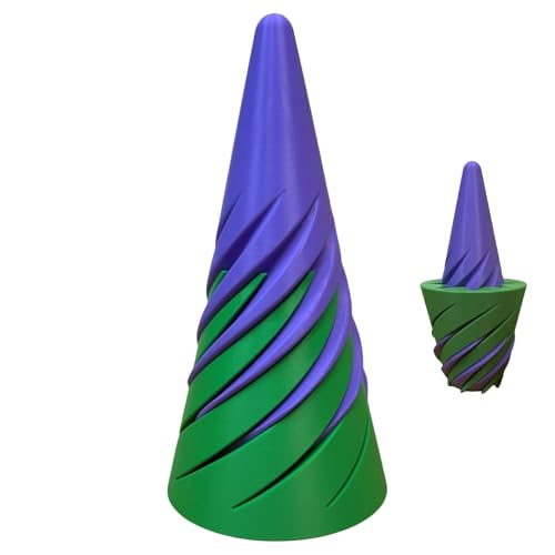 Impossible Pyramid Passthrough Sculpture | 3D Rotating Cone Fingertip Printed Toys | Cone Fidget Toy,3D Printed Combination Pyramid Statue Fidget Toy, Egyptian Pyramid Statue von Oseczmut