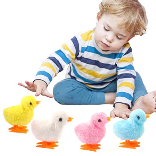 Oseczmut Baby-Huhn-Aufziehspielzeug - Kleines Aufziehspielzeug,Ostern-Aufziehküken-Spielzeug, Aufzieh-Hüpfendes süßes Huhn, Plüsch-Küken-Spielzeug für Kleinkinder-Party-Gefälligkeiten von Oseczmut