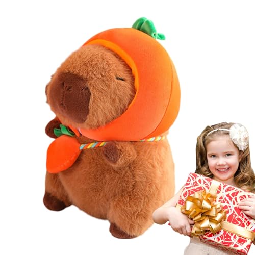 Oseczmut Capybara-Plüschtier, gefüllte Capybara-Puppe | Kuscheltierpuppe mit weichem Gemüsemotiv - 28 cm großes Capybara-Plüschspielzeug mit und Tasche, niedliche Heimdekoration für Wohnzimmer, von Oseczmut