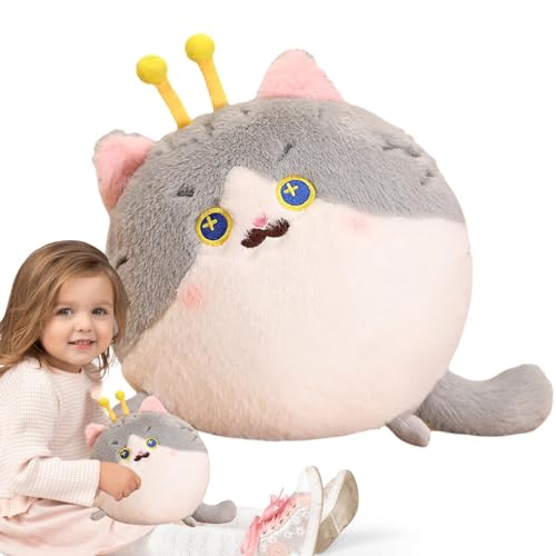 Oseczmut Gefüllte Katze Plüsch,Katze Stofftier | Stofftierkissen Plüsch Vivid Cat Plushie | Anschmiegsame Cartoon-Puppenspielzeuge, weiche, Bequeme Stoffpuppen-Bettdekorationen für und Kinder von Oseczmut