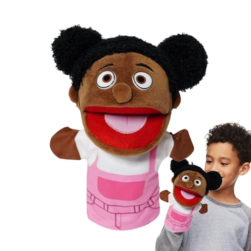 Oseczmut Handpuppen für Kinder, Handpuppenspielzeug, Cartoon-Schwarze-Plüsch-Familienpuppen, Cartoon-Großeltern-Mama- und Papa-Puppen mit breiter Öffnung für Foto-Requisiten von Oseczmut