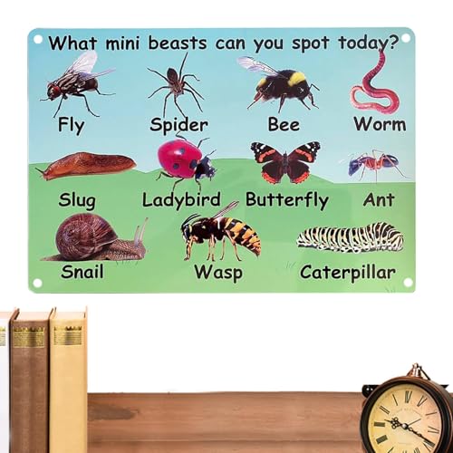 Oseczmut Lerntafel aus Holz, Identifikationstafel für Kinder | Tiere Lernpuzzles Brett Lernspielzeug Holzbrett - Lehrwandtafel mit Spielzeugfiguren und Tiermotiven für das Klassenzimmer im von Oseczmut