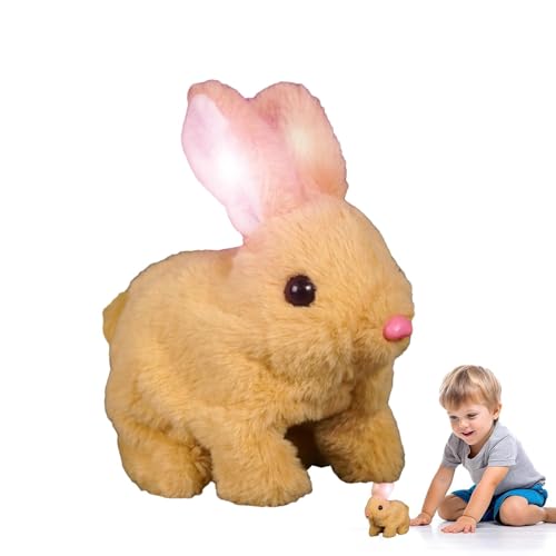 Oseczmut Mein Realistisches Hasenspielzeug/Realistisches Hasenspielzeug Für Kinder/Realistische Ausgestopfte Bunny Animal/Bunny Plüsch Kaninchenpuppe, Springen, Zucken Und Schütteln Von Ohren von Oseczmut