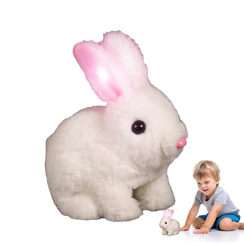 Oseczmut Mein Realistisches Hasenspielzeug/Realistisches Hasenspielzeug Für Kinder/Realistische Ausgestopfte Bunny Animal/Bunny Plüsch Kaninchenpuppe, Springen, Zucken Und Schütteln Von Ohren von Oseczmut