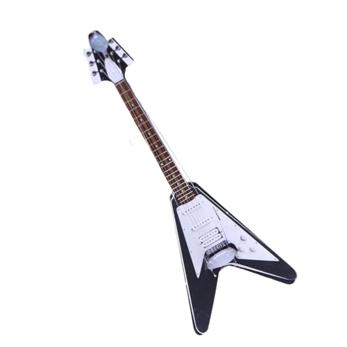 Oseczmut Miniatur-Gitarrenspielzeug, -Gitarrenspielzeug für Kinder | 1:12 Miniatur-Gitarrenmodell | Miniatur-Gitarre Modell Puppenhäuser E-Gitarre Holzgitarre für -Musikzimmer von Oseczmut