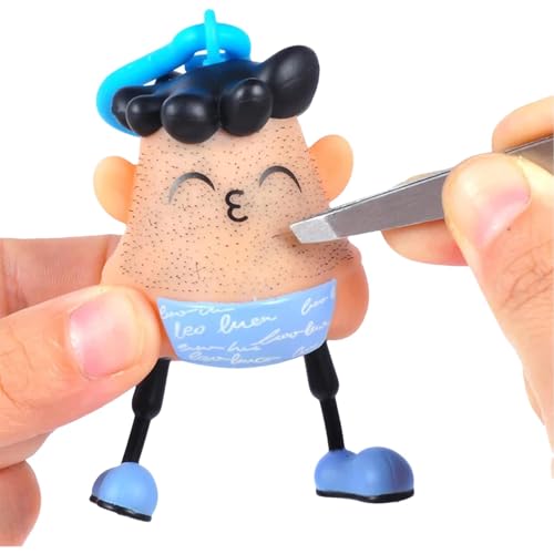 Oseczmut Mr Plucky Toy | Hair Plucking Fidget Toy Mit Pinzette | Zappelspielzeug Zum Bartziehen Entfernen,Haarziehendes Fidget Spielzeug, Stressabbau Spielzeug Für Die Sinne,Haarzupfspielzeug von Oseczmut