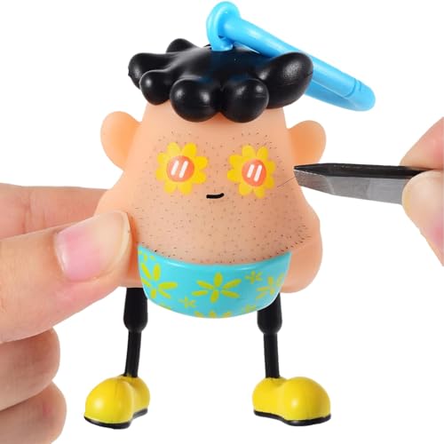 Oseczmut Mr Plucky Toy | Hair Plucking Fidget Toy Mit Pinzette | Zappelspielzeug Zum Bartziehen Entfernen,Haarziehendes Fidget Spielzeug, Stressabbau Spielzeug Für Die Sinne,Haarzupfspielzeug von Oseczmut