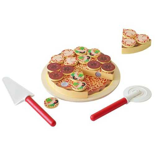 Oseczmut Pizza-Set Spielen - Essen für Kleinkinder Spielen,Lebensmittel-Set – Küchenspaß, schneidbares Lebensmittelspielzeug – frühe Entwicklung, pädagogisches Geschenk für Kinder von Oseczmut