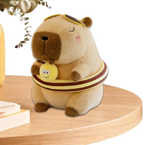 Oseczmut Plüsch-Capybara, Capybara-Stofftier - Gefülltes Kissenspielzeug,Cartoon-Kuscheltiere, 9,5-Zoll-Plüschpuppenkissen für Kinder und Erwachsene, Heimdekoration als Begleitpuppe von Oseczmut