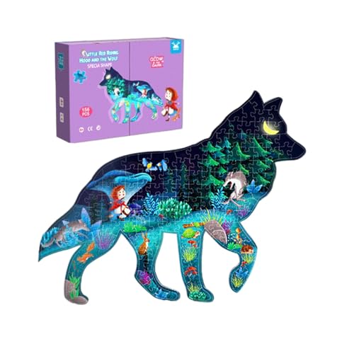 Oseczmut Puzzles, Puzzle-Set - Großes Wolf-Puzzle-Set - 156 Teile Puzzle für Kinder im Alter von 3–8 Jahren, Kleines Mädchen und der Wolf, Puzzlespielzeug für Jungen und Mädchen von Oseczmut