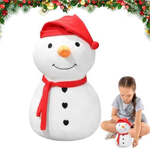 Oseczmut Weihnachts-Schneemann-Puppe, Schneemann-Plüschpuppe - Weihnachten Schneemann Figur Kuschelpuppe - Saisonale Dekoration, Fotografie-Requisiten, Winterurlaub, weiche Schneemann-Puppe für Bett, von Oseczmut