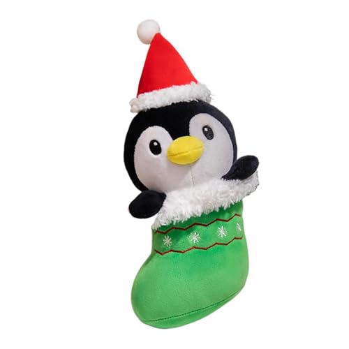 Oseczmut Weihnachtsplüschtier, Weihnachtspuppe - Urlaubsstofftier | Kleine Kuscheltiere, Pinguin-Weihnachtsmann-Plüschtier, weiche Weihnachts-Plüschtier-Dekoration für Schlafzimmer von Oseczmut