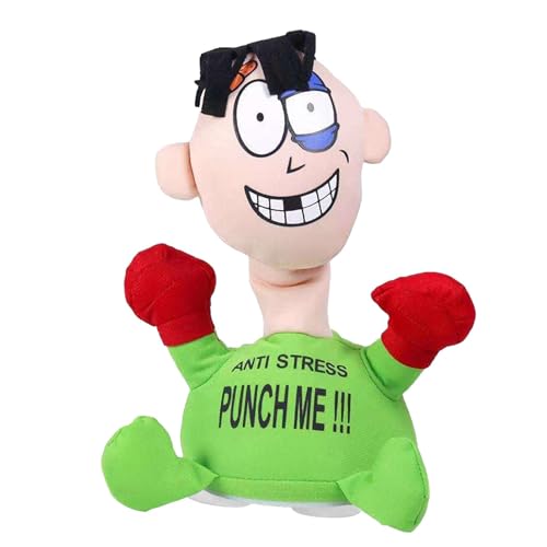 Oseczmut Schlag Mich Schreiende Puppe | Anti-Stress Punch Me Schreiende Puppe | Anti Stress Stoffpuppe, Zappelpuppenspielzeuge Mit Saugnäpfen An Der Unterseite, Scream-Puppenspielzeug von Oseczmut