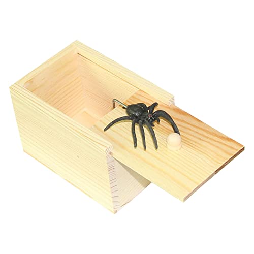 Oshhni Hölzerne Spider Scare Box, Praktisches Scherzspielzeug, Lustiges Scare Geschenk für Kinder Und Erwachsene von Oshhni