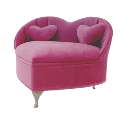 Oshhni 1/12 Miniatur-Sofa in Herzform, 2-in-1-Kollektion, 15,2 cm Actionfiguren, Zubehör, Mini-Couch-Modell, Sandtisch, DIY-Projekte von Oshhni