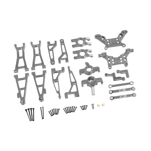 Oshhni 1/16 RC -Auto -Upgrade -Set Ersetzen Sie Teile, Modifikation, DIY -Lenkungskit, CNC -Metall für 16207 16210 RC -Fahrzeuge Hobbymodell, Silber von Oshhni