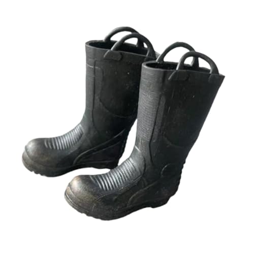 Oshhni 1/6 Herrenschuhe, Feuerwehrmann-Stiefel, Schuhe, Arbeitsstiefel, klassisches Rollenspiel-Spielzeug, Simulation für 12-Zoll-Action-Figuren, Zubehör von Oshhni