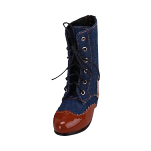 Oshhni 1/Figuren Kopf Schnüren Stiefel Kugelgelenk Puppe Schuhe Kostüm Zubehör DIY für 30 cm Puppe Weibliche körper Stiefel, Blau von Oshhni