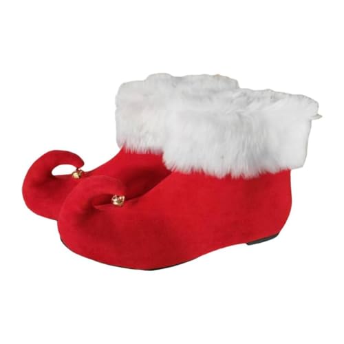 Oshhni 1 Paar Elfenschuhe Niedliche Elfenstiefel mit Weihnachtsglöckchen zum festlichen Verkleiden, Länge 24cm von Oshhni