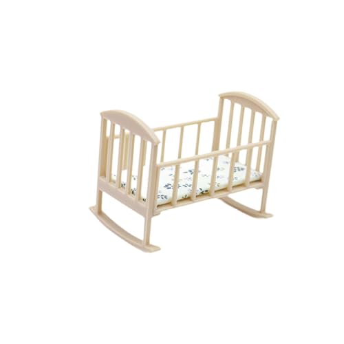 Oshhni 1:12 Miniatur Krippe Mini Bett mit Matratze Puppe Wiege Pretend Spielzeug, Holz Oshhni 1:12 Miniatur Krippe Mini Bett mit Matratze Puppe Wiege Pretend Spielzeug, Holz von Oshhni