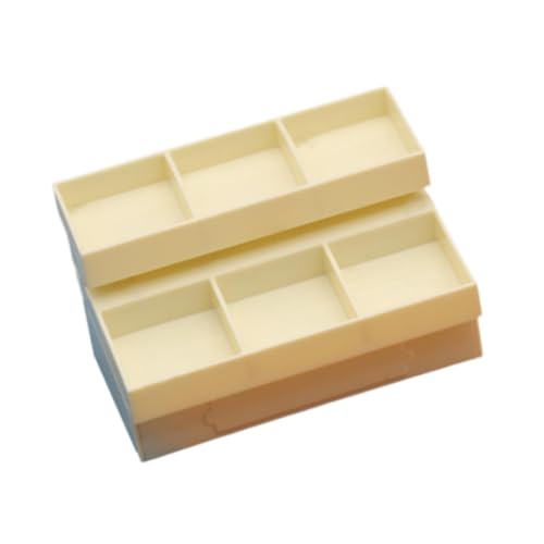 Oshhni 1:12 Puppenhaus Miniatur Display Rack Simulation Modell Requisiten Obst Snack Regal Puppe Zubehör Dekoration für Tabletop Bar, Beige von Oshhni