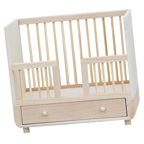 Oshhni 1:12 puppenhaus Baby Bett Mini Krippe DIY ACCS Realistische Miniatur Möbel Zimmer für Handwerk Eingerichtet Geschenk von Oshhni