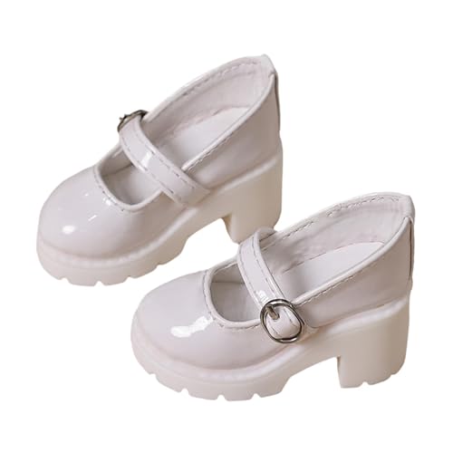 Oshhni 1:4 Schuhe mit Absatz, Damenschuhe, pädagogisch wertvoll, Flexibilität, Machen Sie Ihre eigenen Puppen, Mode, Fantasie, Mode-Schuhe, Puppendekoration, Weiß von Oshhni