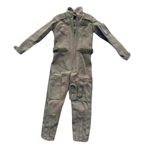 Oshhni 1:6 Piloten-Overall-Outfit, lässiges Puppen-Anziehaccessoire, Miniatur-Kleidung, handgemachte Puppenkleidung für 12-Zoll-Actionfiguren von Oshhni