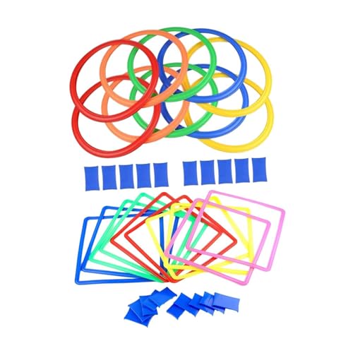 Oshhni 10 Stück Ringe für, Bunte Sitzsäcke, Garten-Ringwurfspiel, Agility-Ringe für Kleinkinder, Unterrichtsparty, Kinderschule Oshhni 10 Stück Ringe für, Bunte Sitzsäcke, Garten-Ringwurfspiel, Agility-Ringe für Kleinkinder, Unterrichtsparty, Kinderschule von Oshhni