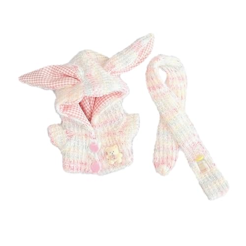 Oshhni 15 cm-17 cm Plüschpuppenkleidung Puppenkostüm Hoodie mit Schal Weiche Kuscheltiere Kleidung Foto Requisiten Süßes Puppenoutifit, Bunt von Oshhni