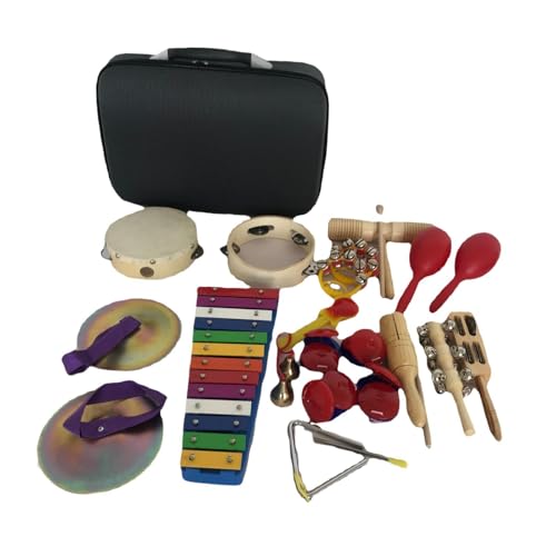 Oshhni 17pcs Kindermusikinstrumente Set, Musikspielzeug, kreativ, mit Tamburin, Maracas, Castanets und mehr von Oshhni