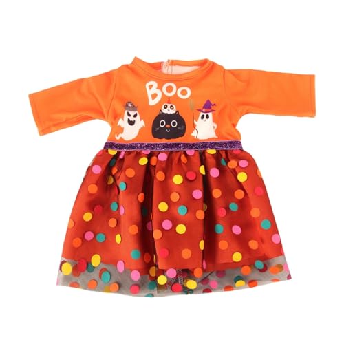 Oshhni 18 Zoll Puppenkleidung, Halloween Puppenkostüm, Partykleid, Puppenzubehör für Cosplay, Orange von Oshhni