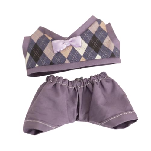 Oshhni 2 Stück Plüschpuppenkleidung Kuscheltierkleidung Kostüme Kinder Rollenspiel Puppenkleidung Niedlich für 17 cm große Plüschpuppe, Violette Shorts von Oshhni