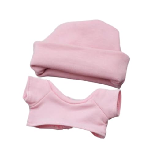 Oshhni 2 Stück Puppen Outfits mit T Shirt Und Hut für 17 cm Mädchenpuppen, Rosa von Oshhni