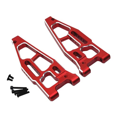 Oshhni 2 Stücke 1/8 Maßstab RC Auto Upgrades Teil Aluminiumlegierung Premium Hochfestes RC Auto Upgrade Teil Vorne Hinten Unteren Arm, Rot von Oshhni