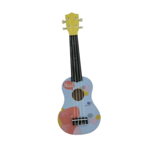 Oshhni 20,87 Zoll Kinder Holz Ukulele Mini Gitarre Spielzeug 4 Saiten Mini Kinder Gitarre für Kinder, Blau von Oshhni