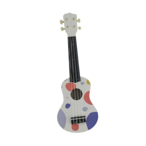 Oshhni 20,87 Zoll Kinder Holz Ukulele Mini Gitarre Spielzeug 4 Saiten Mini Kinder Gitarre für Kinder, Weiß von Oshhni