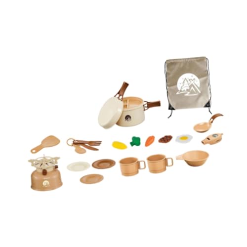 Oshhni 22x Kinder Camping Kochen Set Pretend Lagerfeuer Kochgeschirr und Utensilien Indoor Outdoor Spielzeug Realistische Camping Spielzeug für Kinder von Oshhni