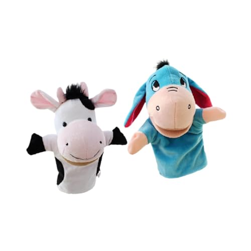 Oshhni 2PCS Kids Hand Puppet Animal Plüsch Spielzeug, die Sich bequem mit Mund tun, tun Sie Pädagogische Puppen für Partyzubehör von Oshhni