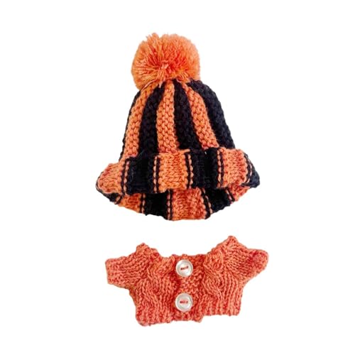 Oshhni 2X Plüsch Puppenpullover mit Hut Puppenkleidung Desktop Dekorative Puppenkleidung Mini für 17/ 15cm Puppen Mädchen Geschenk Party Spielzeug von Oshhni