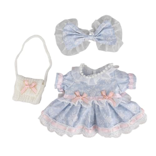 Oshhni 3-teiliges ärmelloses Kleid für Plüschpuppen, Kostüme, Anhänger, Puppenmodell-Zubehör, Koordinationspuppenkleidung, Anziehsachen für 38-cm-Puppen von Oshhni