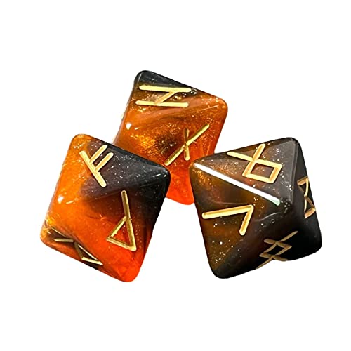 Oshhni 3 x Polyeder Würfel Set, DND Würfel Set, Tischspiel Würfel Brettspiel Requisiten, Rollenspiele Würfel Dunkelblau Spiel Würfel für DND RPG MTG Tischspiele Würfel, Schwarzer Aureat von Oshhni