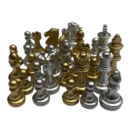 Oshhni 32-teilige Schachfiguren, Schachfiguren für Schachbrett, Ersatzbauern, Galvanisieren von Gold und Silber Oshhni 32-teilige Schachfiguren, Schachfiguren für Schachbrett, Ersatzbauern, Galvanisieren von Gold und Silber von Oshhni