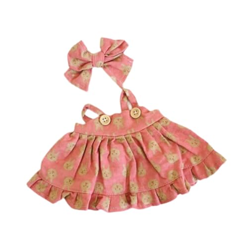 Oshhni 38cm Puppe Kleidung DIY Stilvolle Foto Requisiten Puppe Kleidung Zubehör Kleid Ersatz, Rosa Und Haarspangen von Oshhni