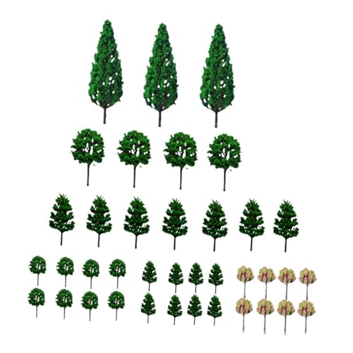 Oshhni 38pcs Model Grüne Bäume Zuglandschaftslandschaft gemischte Landschaften Layout Dekoration Gebäude Modell Mini Diorama Bäume von Oshhni